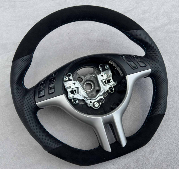 Lenkrad beziehen für BMW E46 Umformen Abflachen mit Alcantara und Nappaleder