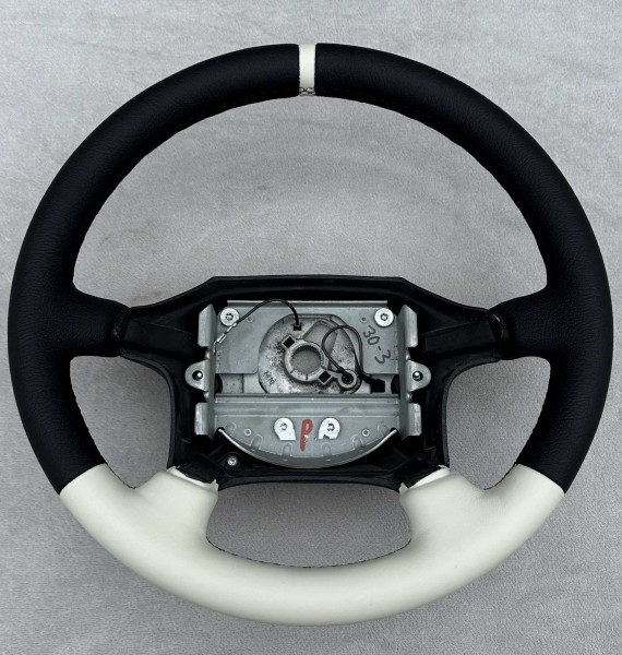 Lenkrad neu beziehen für Volvo 850 mit Leder -mit Aufpolstern und 12 Uhr Markie