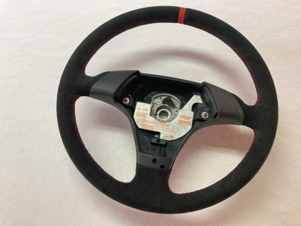 Lenkrad neu beziehen für BMW E36 mit Alcantara und 12 Uhr